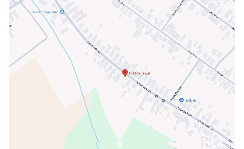 Térkép, amely az fizikai üzletet és környékét mutatja.